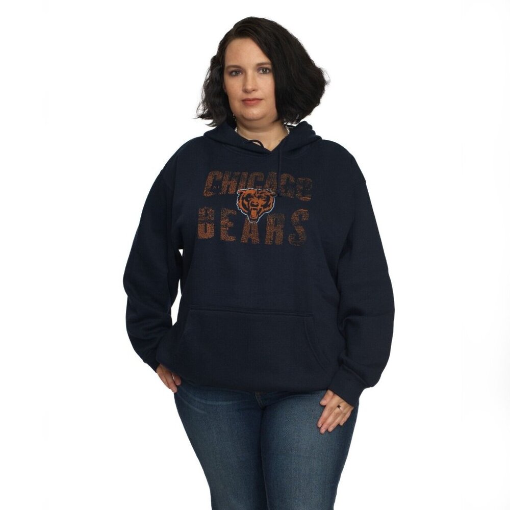 Chicago Bears NFL Women's Plus Size Screen Print Hoodie 2X